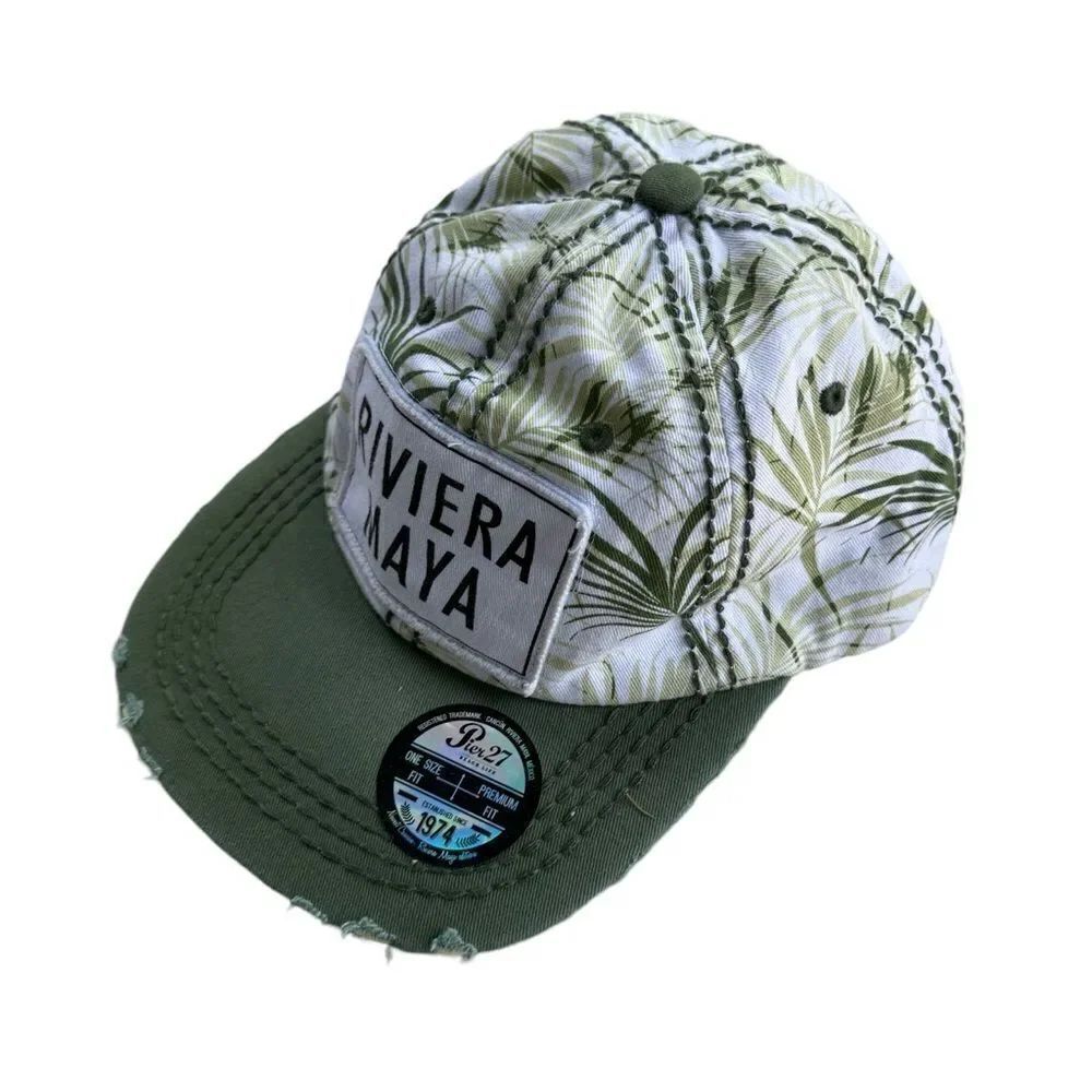 Y2K Pier 27 Riviera Maya Floral Hat Headwear NWT